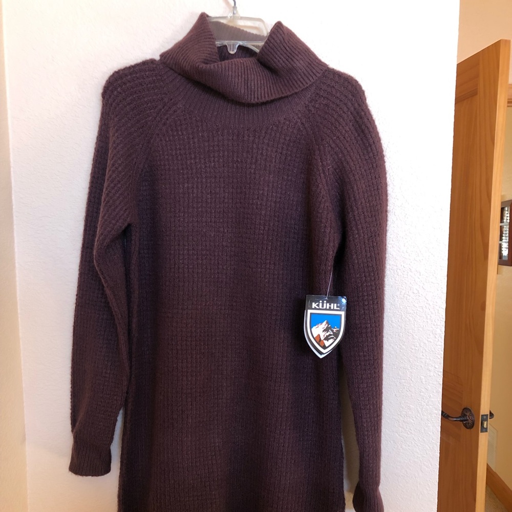 KUHL brand turtleneck sweater dress. Burgundy, size M